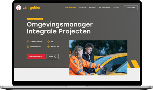 Mockup Van Gelder werken bij website